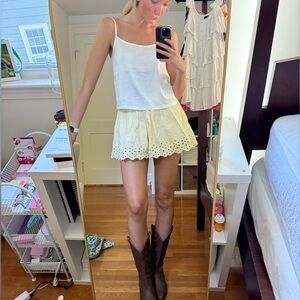 zara embroidered shorts